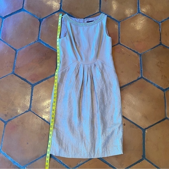 Adrianna Papell Gold Champagne Beaded Cocktail Party Dress Size 4 - Picture 7 of 10